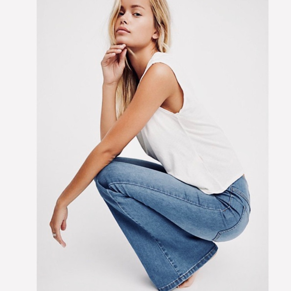 Free People Penny Pull-On Flare Jeans - Size 29